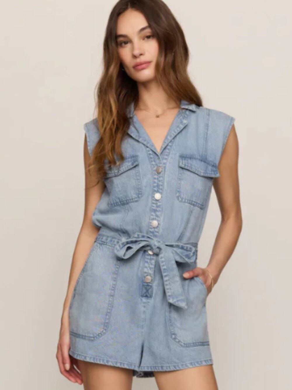 Z Supply Denim Romper - Dash Twill Romper